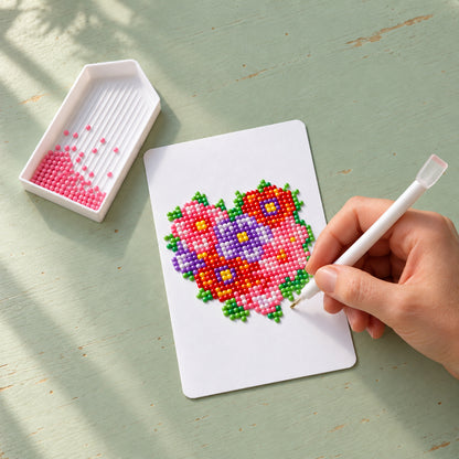 Love Letters diamond painting kit: floral heart canvas