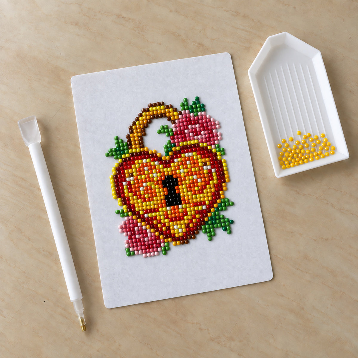 Love Letters diamond painting kit: heart love lock canvas